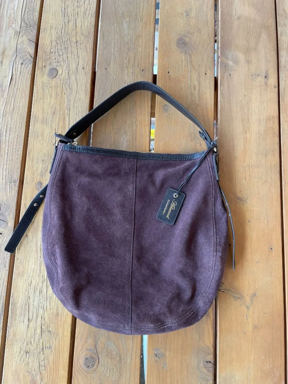 Ashwood Brown Suede Hobo bag - Picture 2 of 9